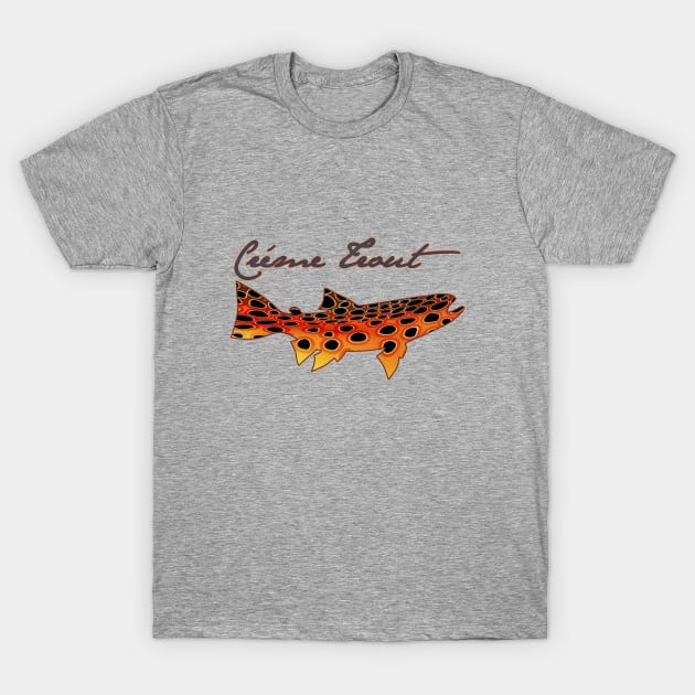 Créme Brown Trout T-Shirt by MikaelJenei